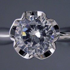 画像5: １カラット版：リーフデザイン伏せこみタイプの婚約指輪 (5)