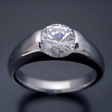 画像3: １カラット版：甲丸リングにダイヤモンドを埋め込んだ婚約指輪 (3)