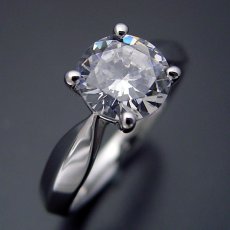 画像1: １カラット版：４本爪の新しいデザインの婚約指輪 (1)