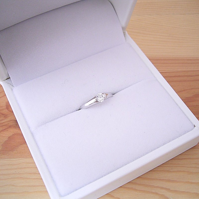 画像10: 0.5カラット版：甲丸リングにダイヤモンドを埋め込んだ婚約指輪 (10)