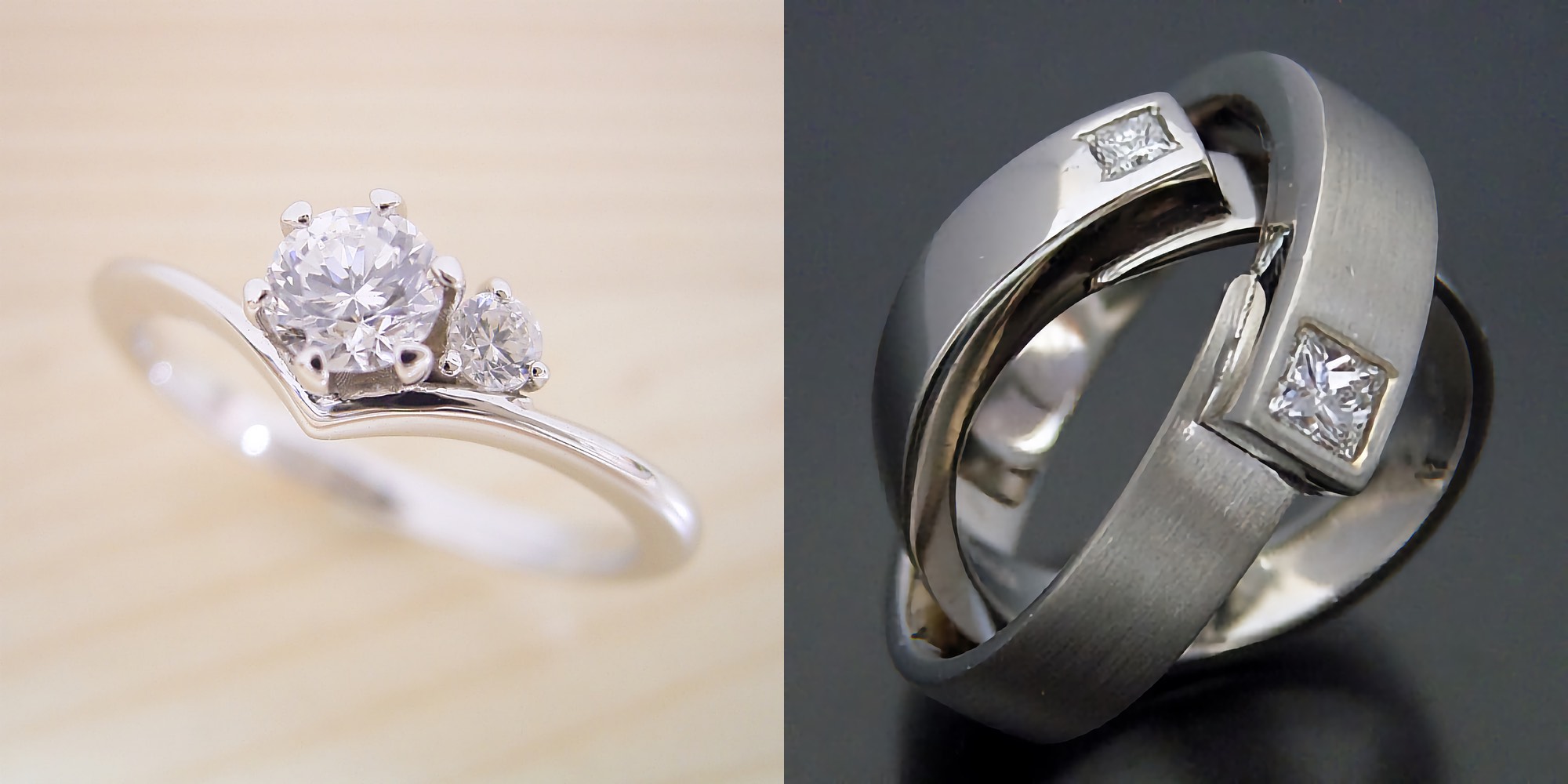 ブリリアントジュエリー夫婦の婚約指輪と結婚指輪